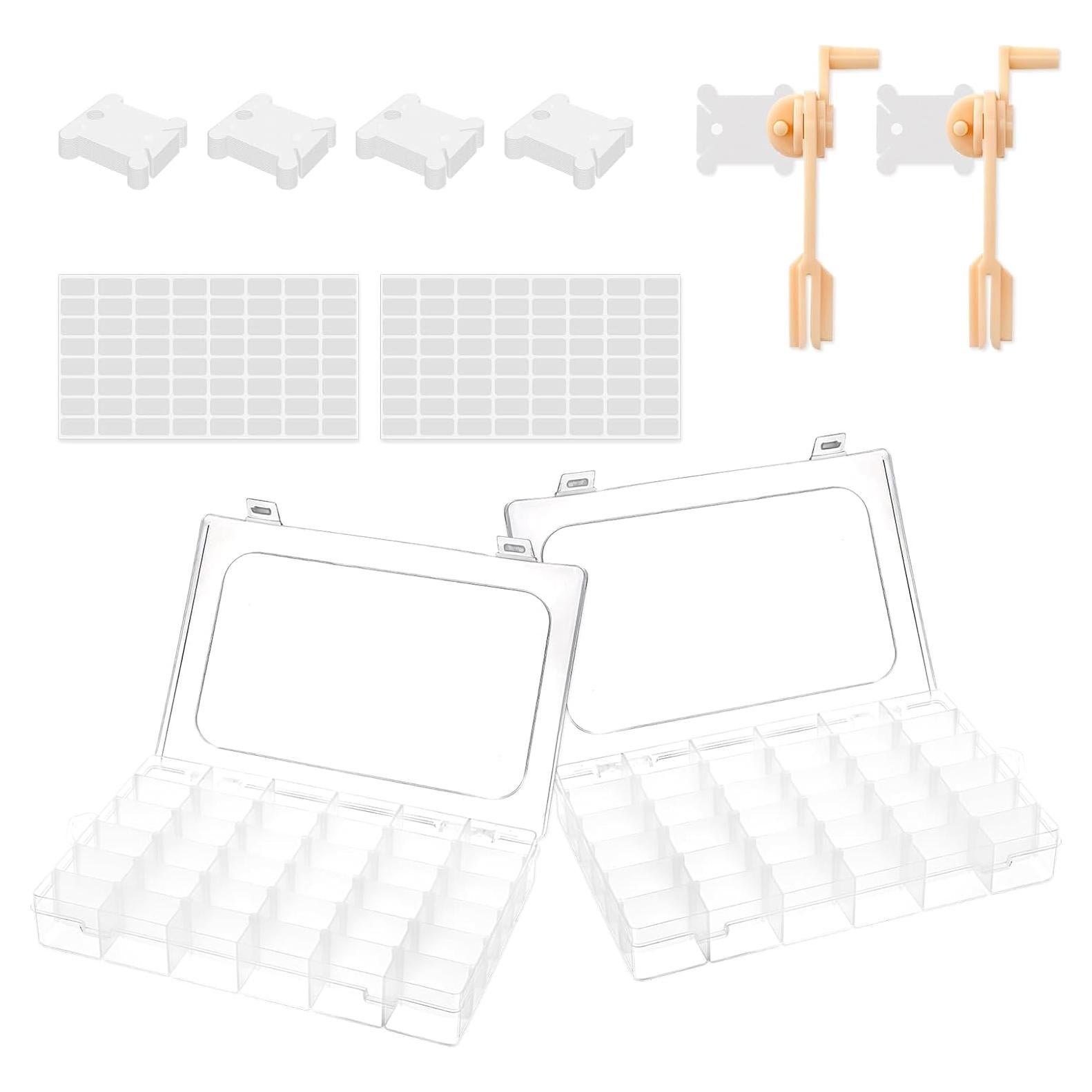 Organizador de Hilo de Bordado Meyeyaia - 2 Cajas con 36 Compartimentos