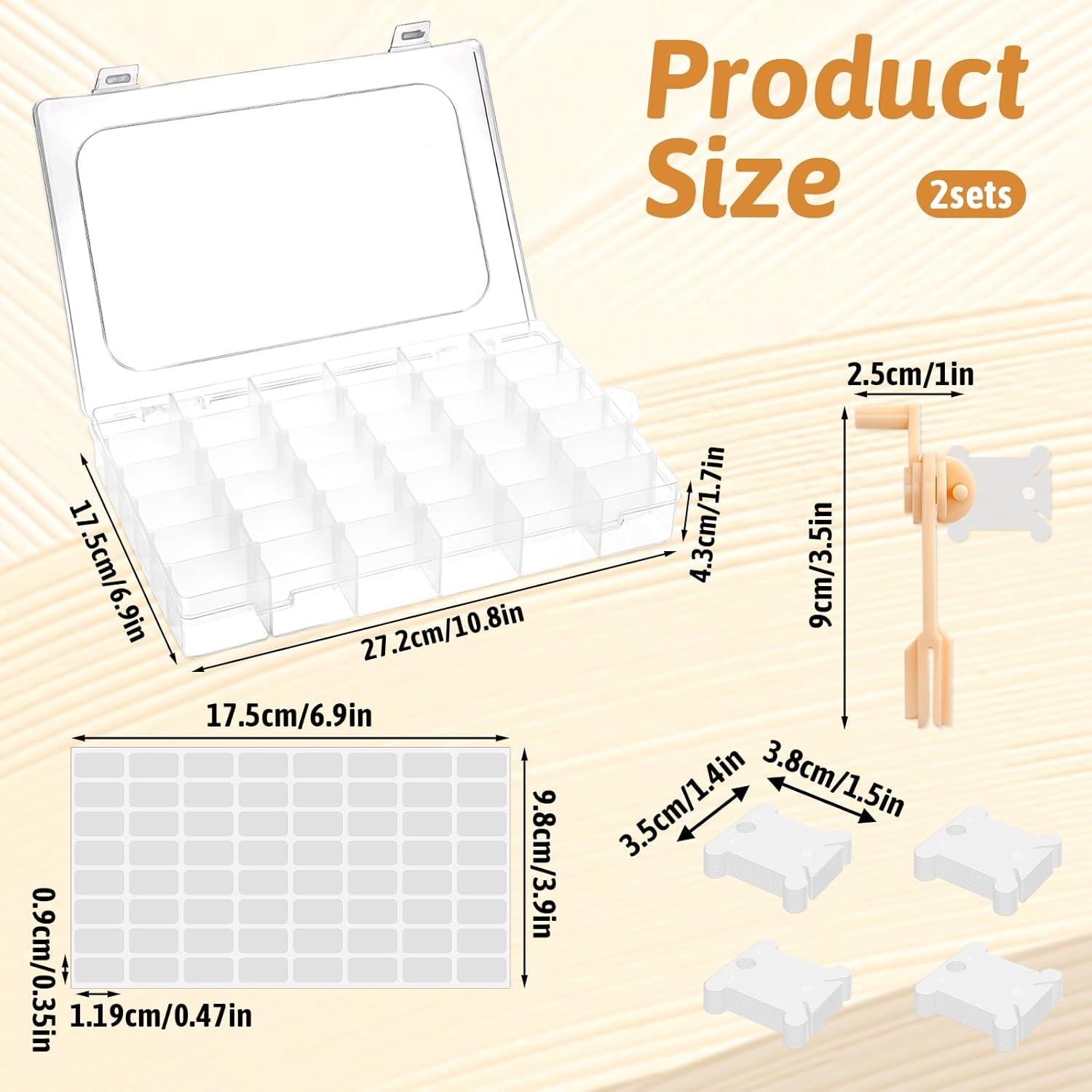 Organizador de Hilo de Bordado Meyeyaia - 2 Cajas con 36 Compartimentos
