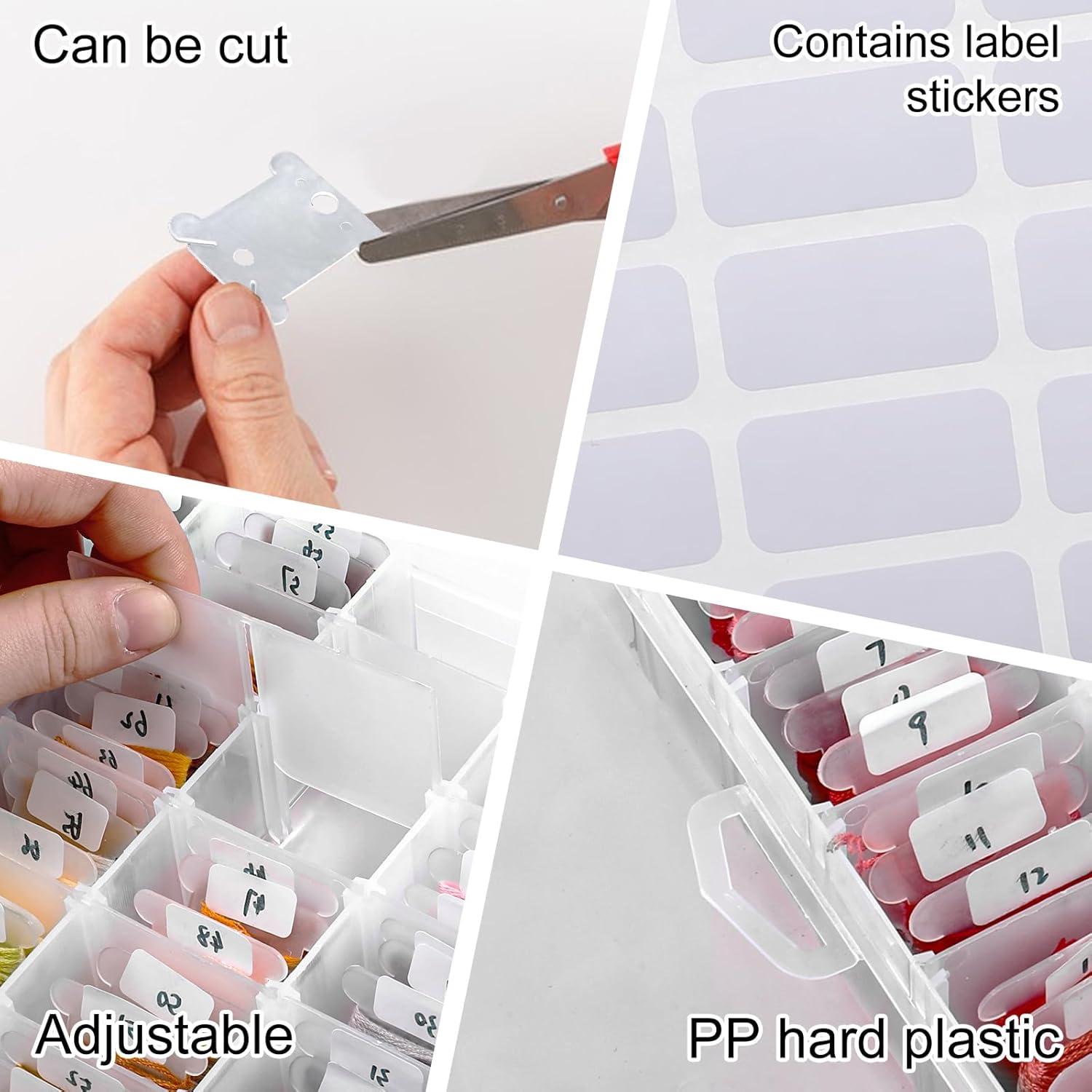 Organizador de Hilo de Bordado Meyeyaia - 2 Cajas con 36 Compartimentos