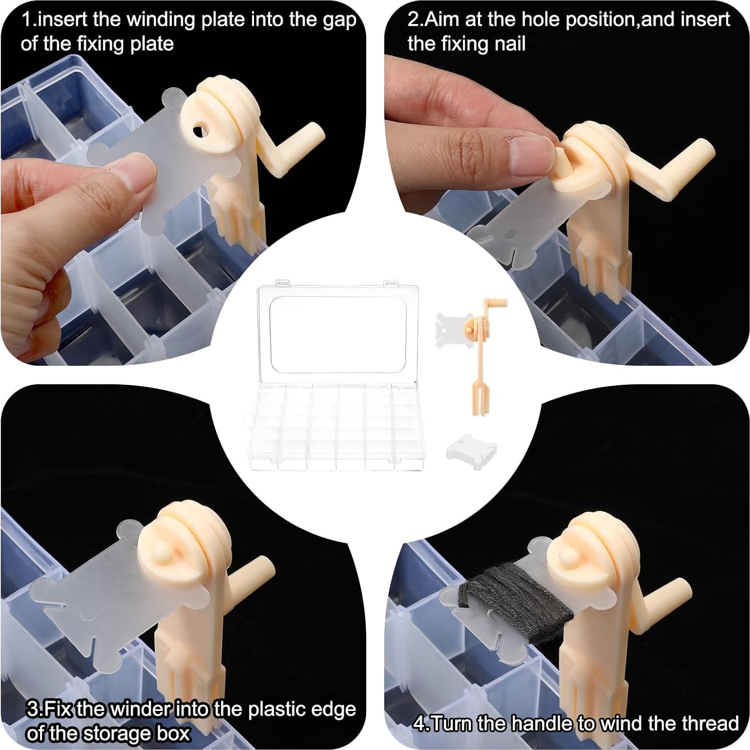 Organizador de Hilo de Bordado Meyeyaia - 2 Cajas con 36 Compartimentos