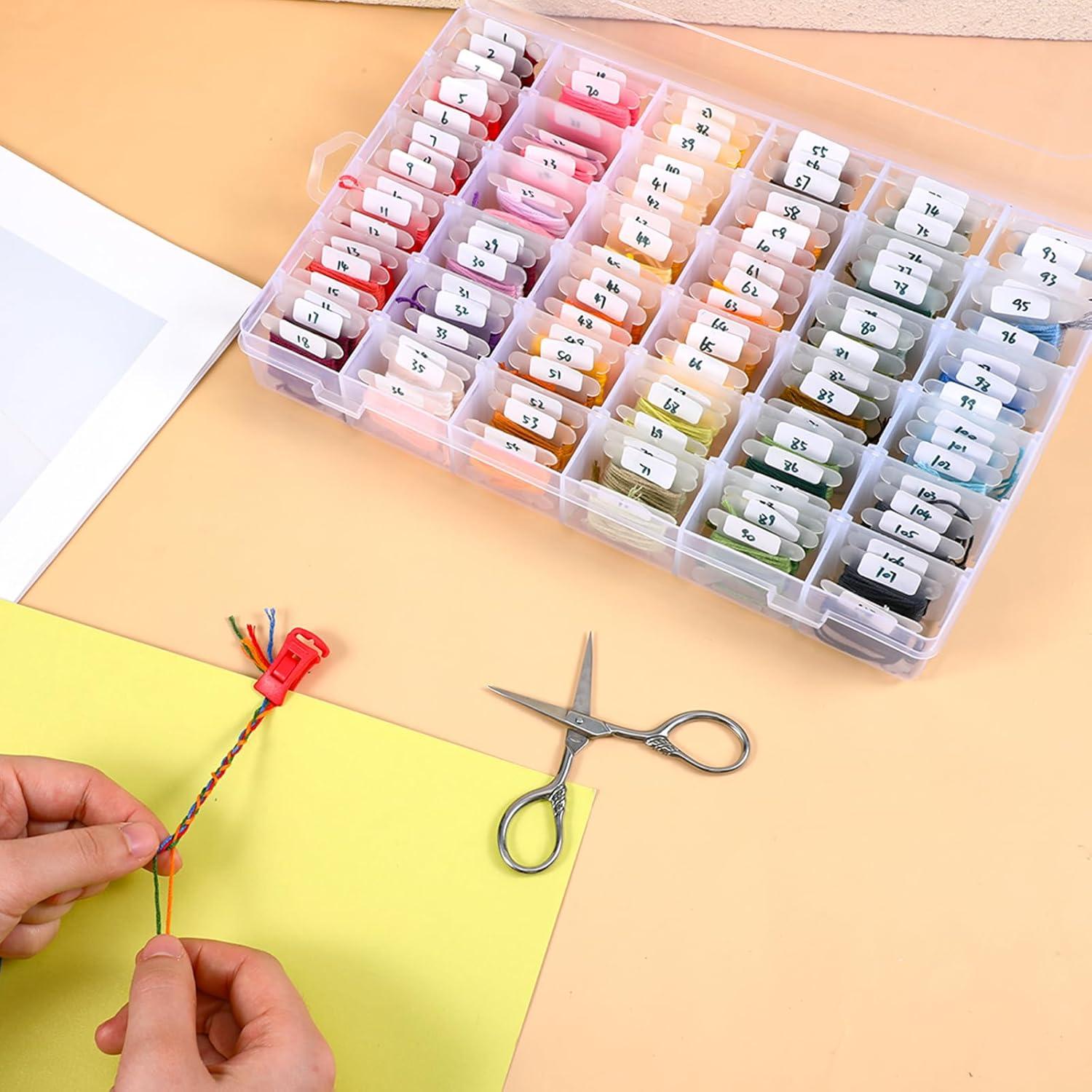 Organizador de Hilo de Bordado Meyeyaia - 2 Cajas con 36 Compartimentos