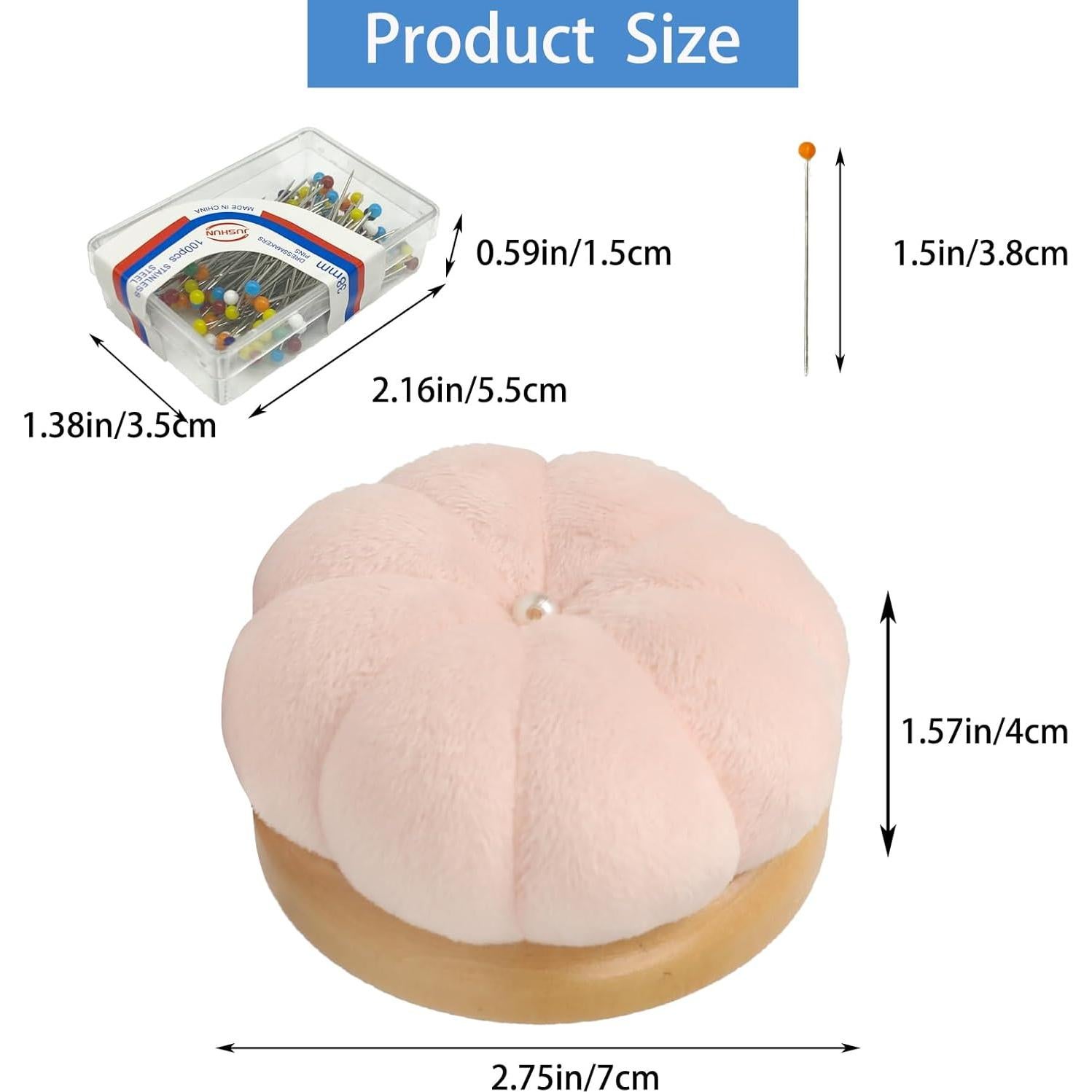 Almohadilla de Alfileres Hilltian con Base de Madera y 100 Alfileres