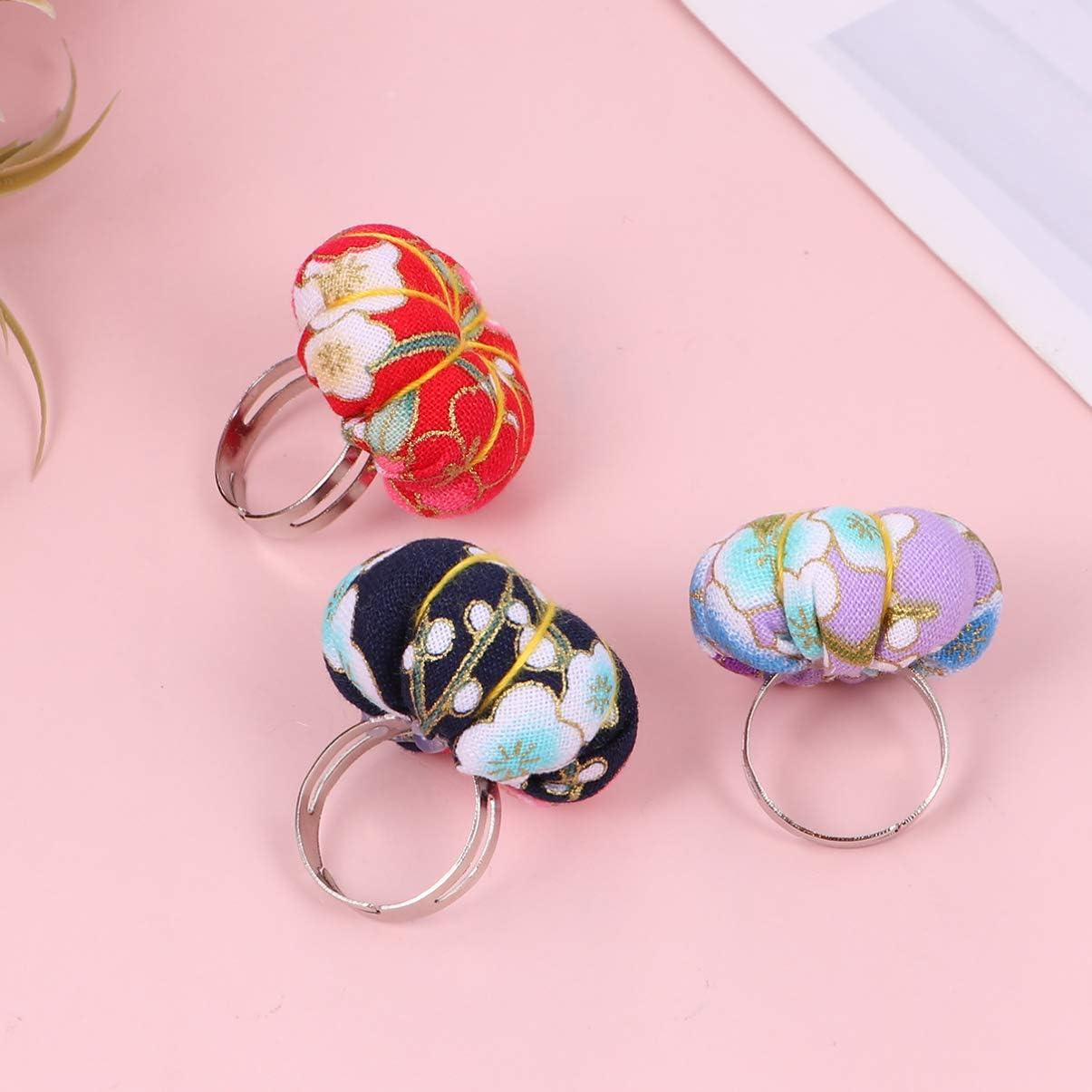 3 Anillos Almohadilla para Agujas EXCEART 3.5cm Color Aleatorio