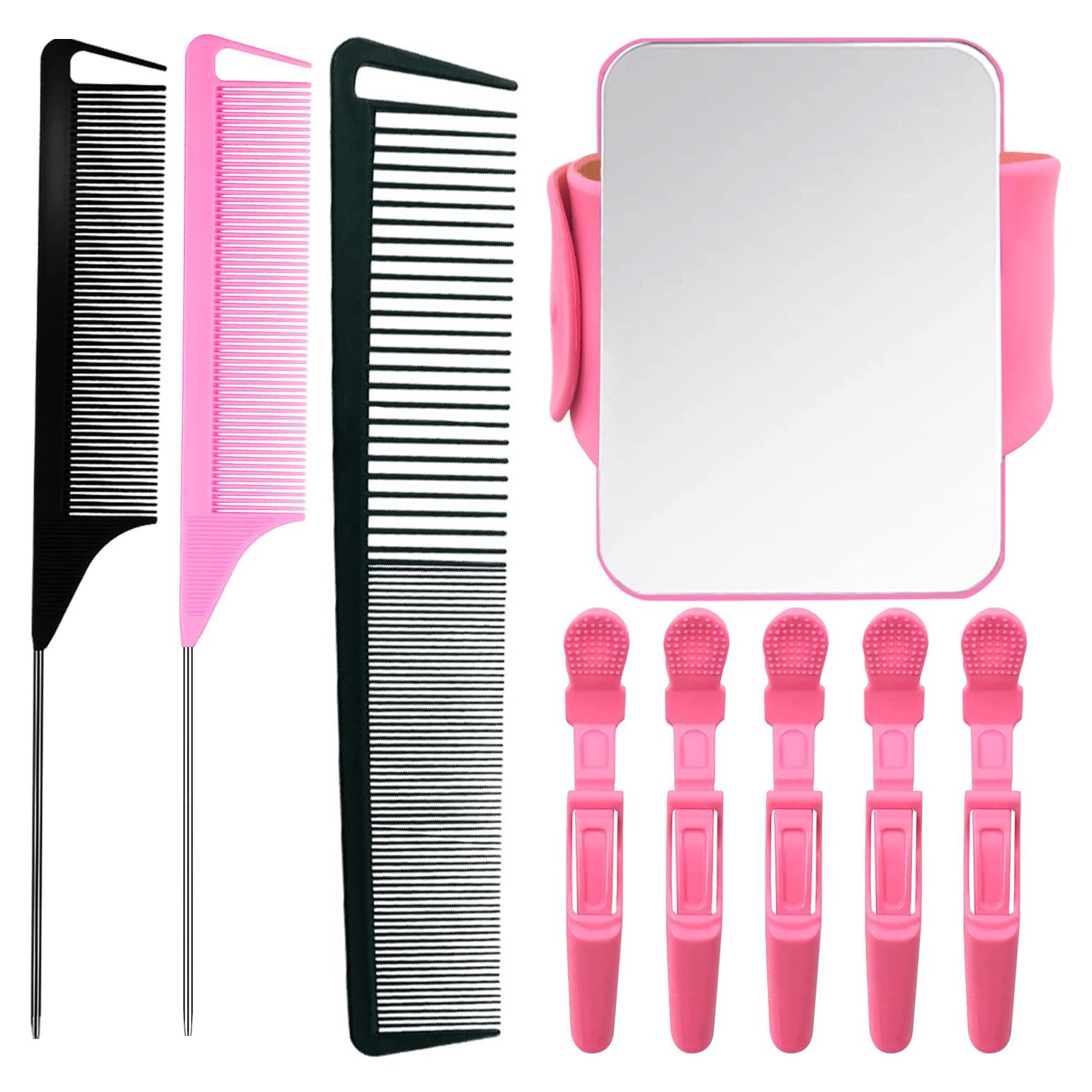 Juego de Peines para Estilizar HERRY-US 9 Piezas Rosa