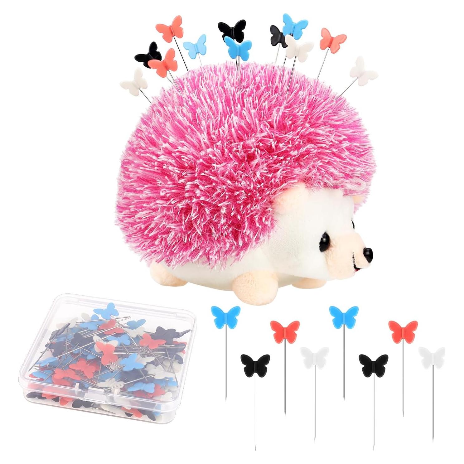 Kit de Costura Tenalleys con Almohadilla Erizo Rosa y 100 Alfileres