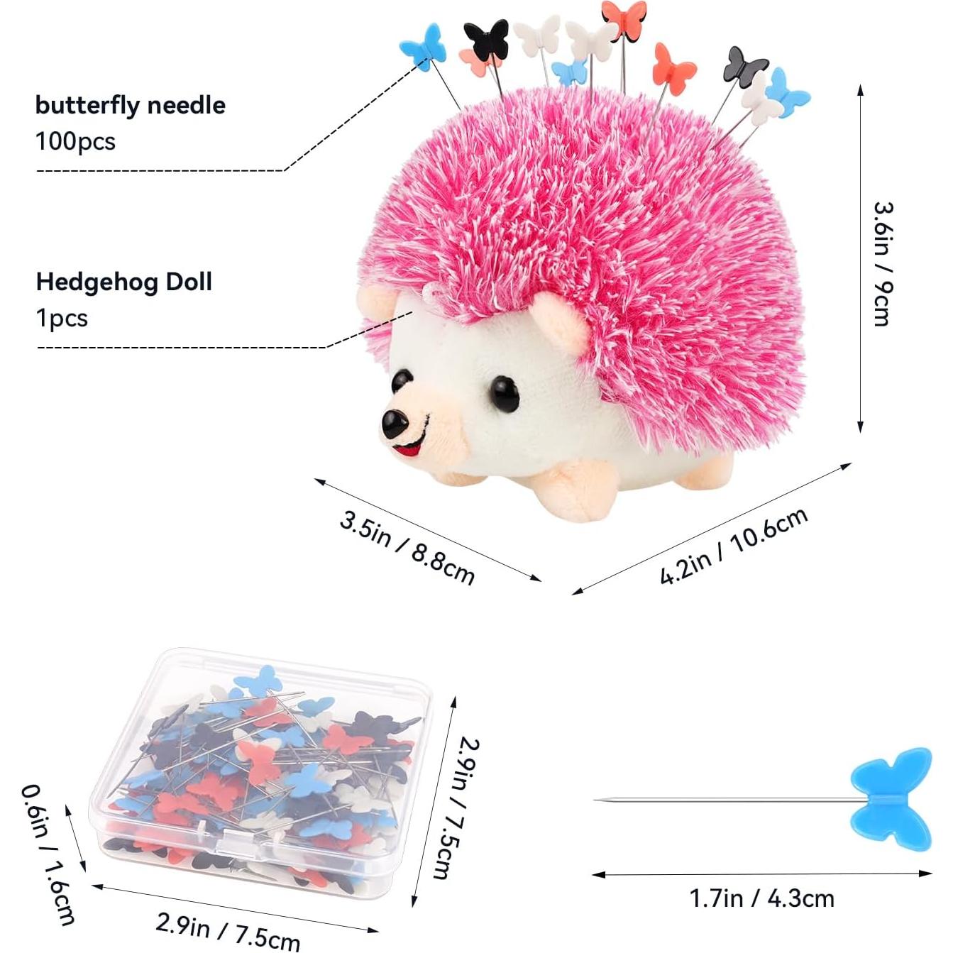 Kit de Costura Tenalleys con Almohadilla Erizo Rosa y 100 Alfileres