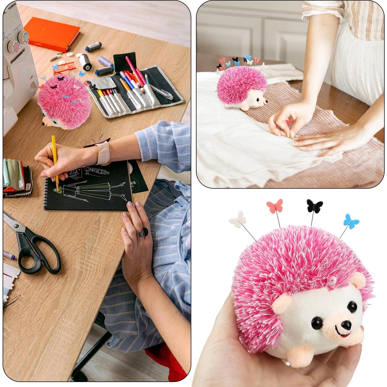 Kit de Costura Tenalleys con Almohadilla Erizo Rosa y 100 Alfileres