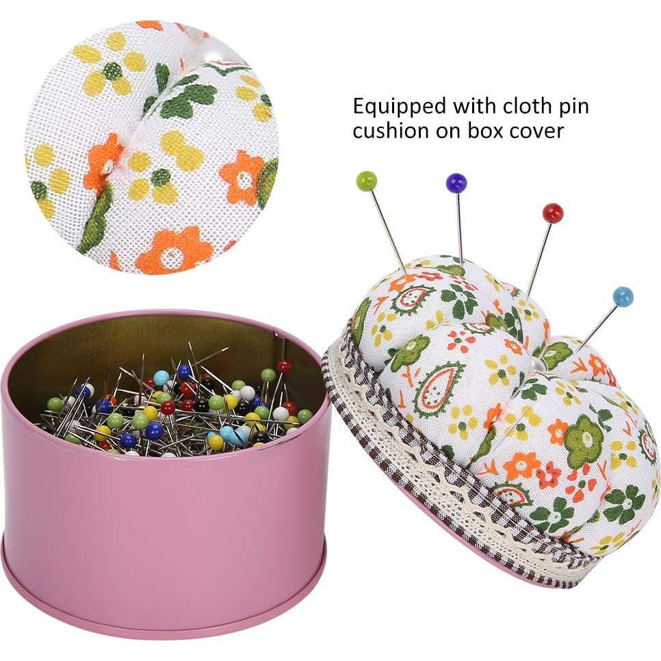 Alfileres de Costura de Vidrio TOPINCN - 500 Piezas con Caja