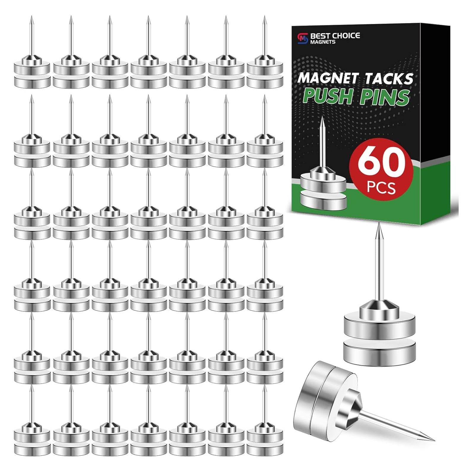 Paquete de 60 Chinchetas Magnéticas BEST CHOICE 258g