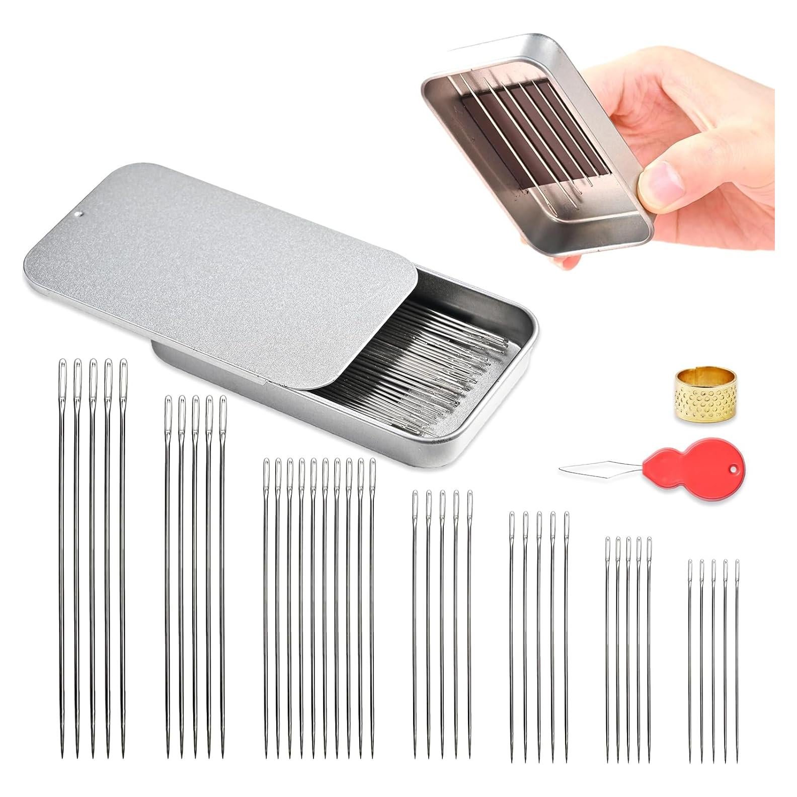 Set de 40 Agujas de Coser L'EclatDina Ojo Grande Acero Inoxidable