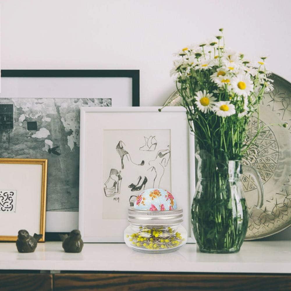 Alfileres de Costura eZAKKA con Almohadilla y Frasco de Vidrio 200 Piezas