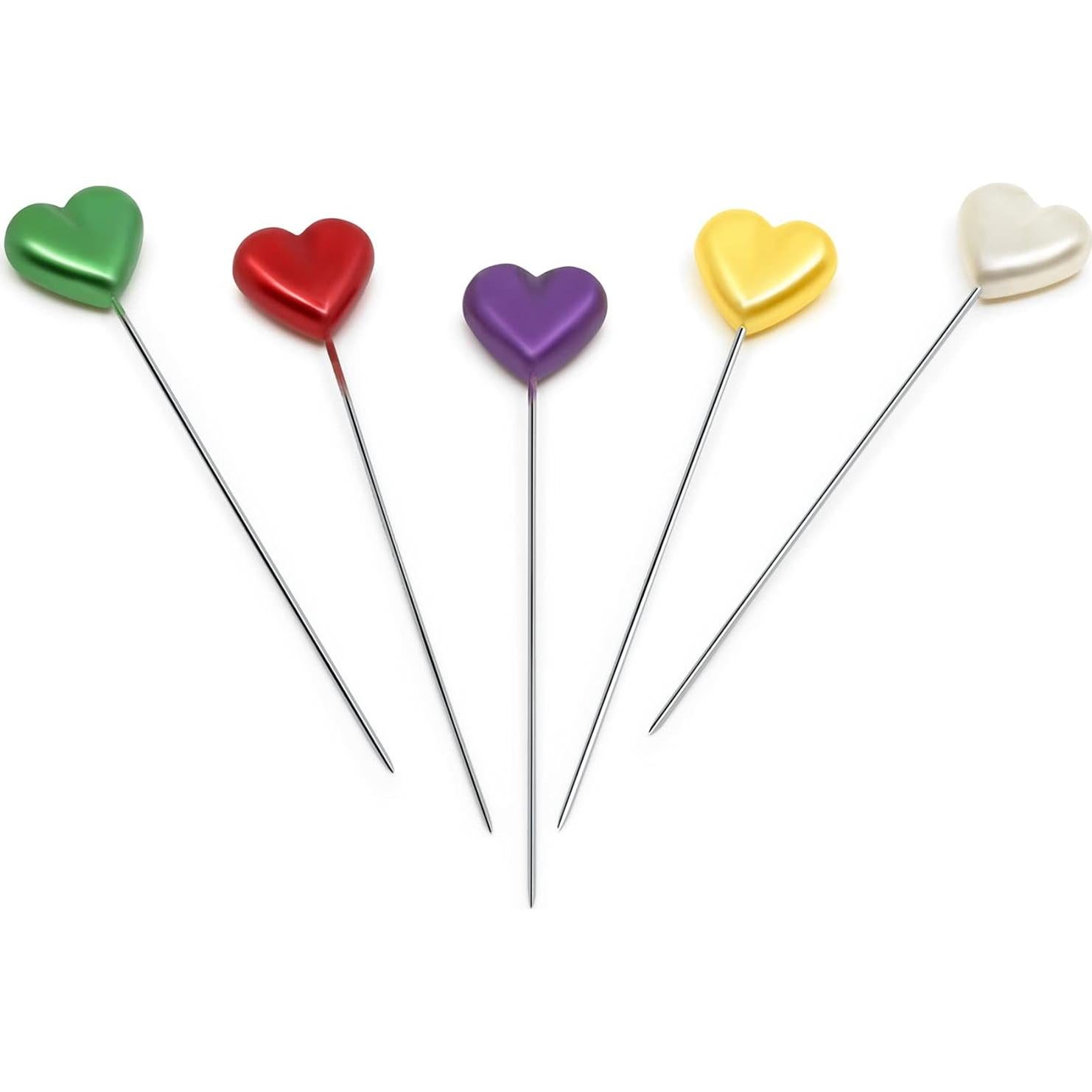 Alfileres Perlados Dritz Corazón 5.4 cm Multicolor 35 Pzas