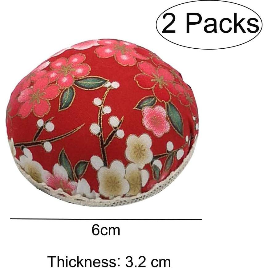 2 Almohadillas de Agujas para Muñeca ZEERFAN Rojo 6x6cm