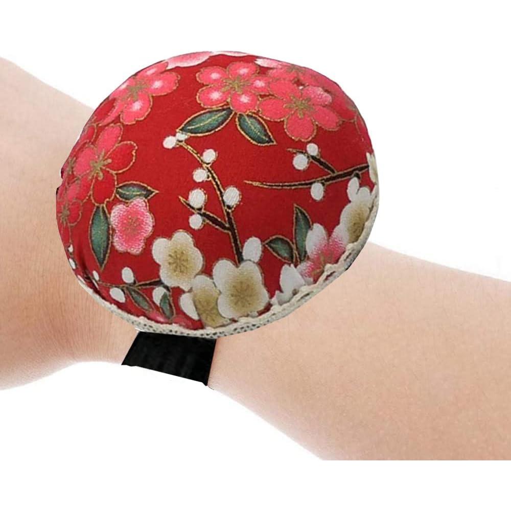 2 Almohadillas de Agujas para Muñeca ZEERFAN Rojo 6x6cm