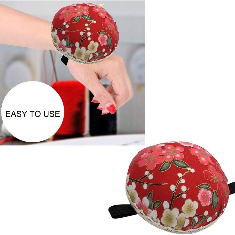 2 Almohadillas de Agujas para Muñeca ZEERFAN Rojo 6x6cm