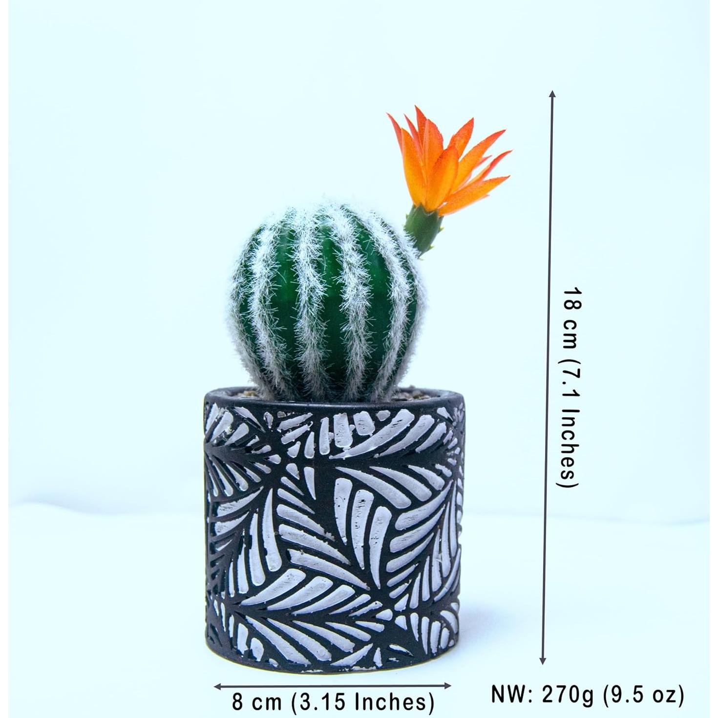 Pincushion de Cactus July-Tech con Jarrón Cerámica 17.8x7.6cm