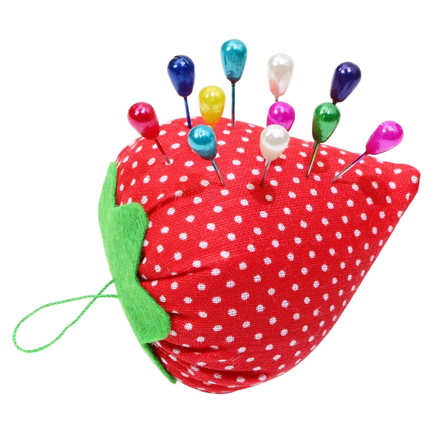 Almohadilla de Agujas en Forma de Fresa Tupalizy + 40 Alfileres