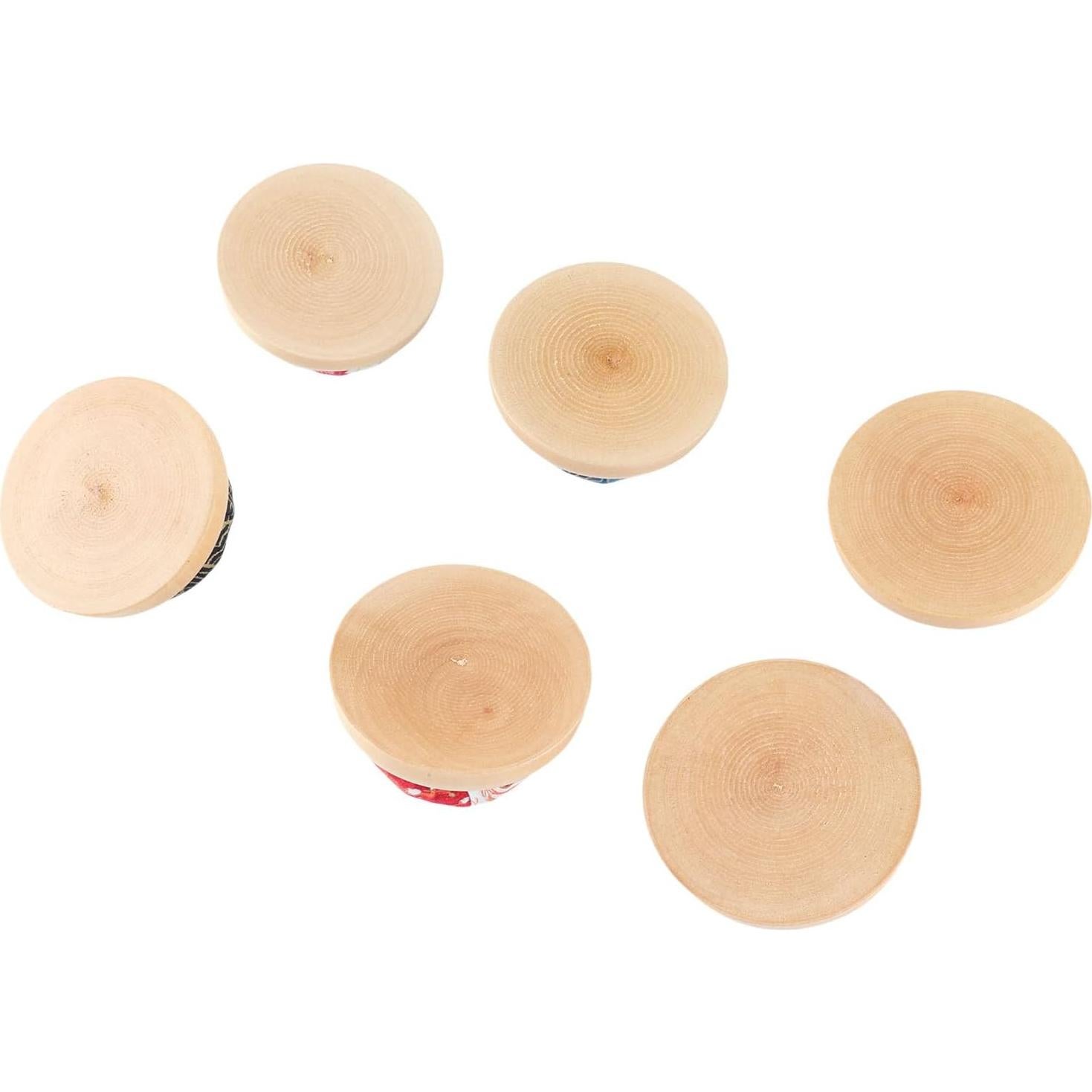 6 Almohadillas Redondas para Alfileres Pssopp con Base de Madera