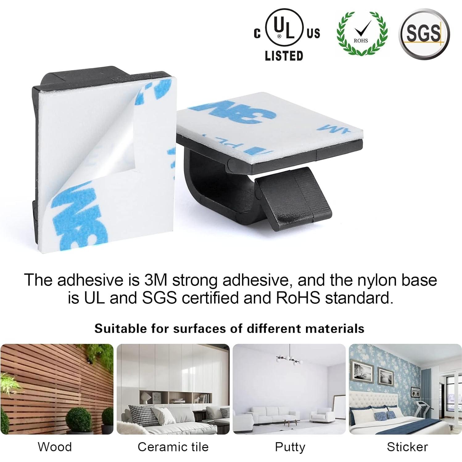 Clips Adhesivos para Cables XHF 120 PCS Organizador