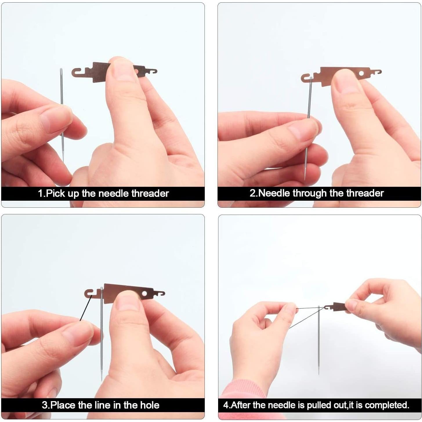 60 Enhebradores de Agujas de Acero Inoxidable Phinus - Costura DIY