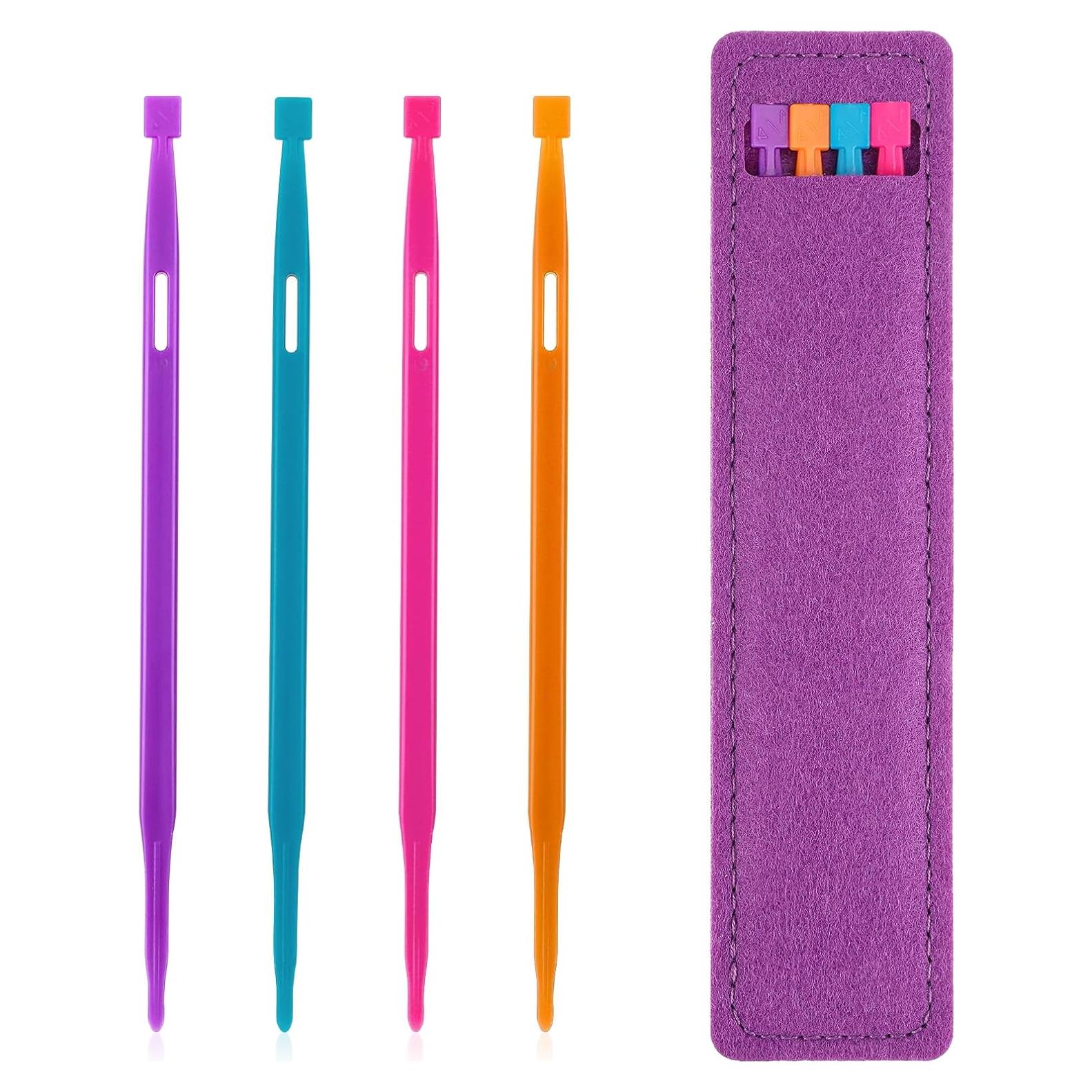 Set de Costura 4 Piezas Larrel - Enhebradores y Estuche Morado