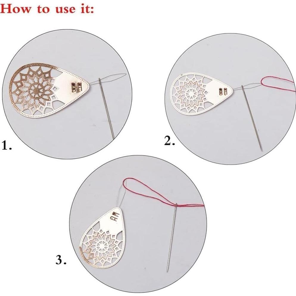 Juego de Enhebradores de Agujas DPWOUM Oro Rosa 3 Piezas