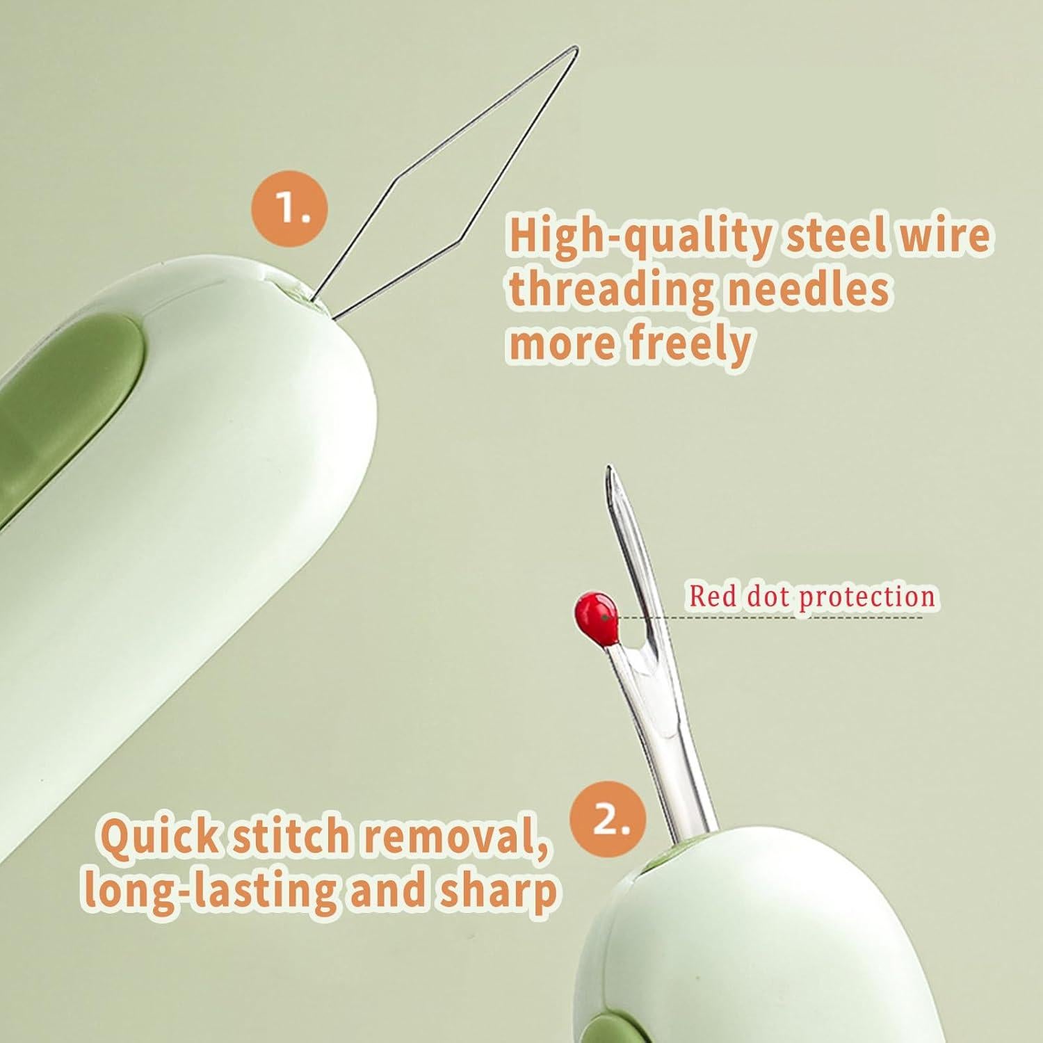 Descosedor y Enhebrador 2-en-1 Hganxiu, Acero Inoxidable
