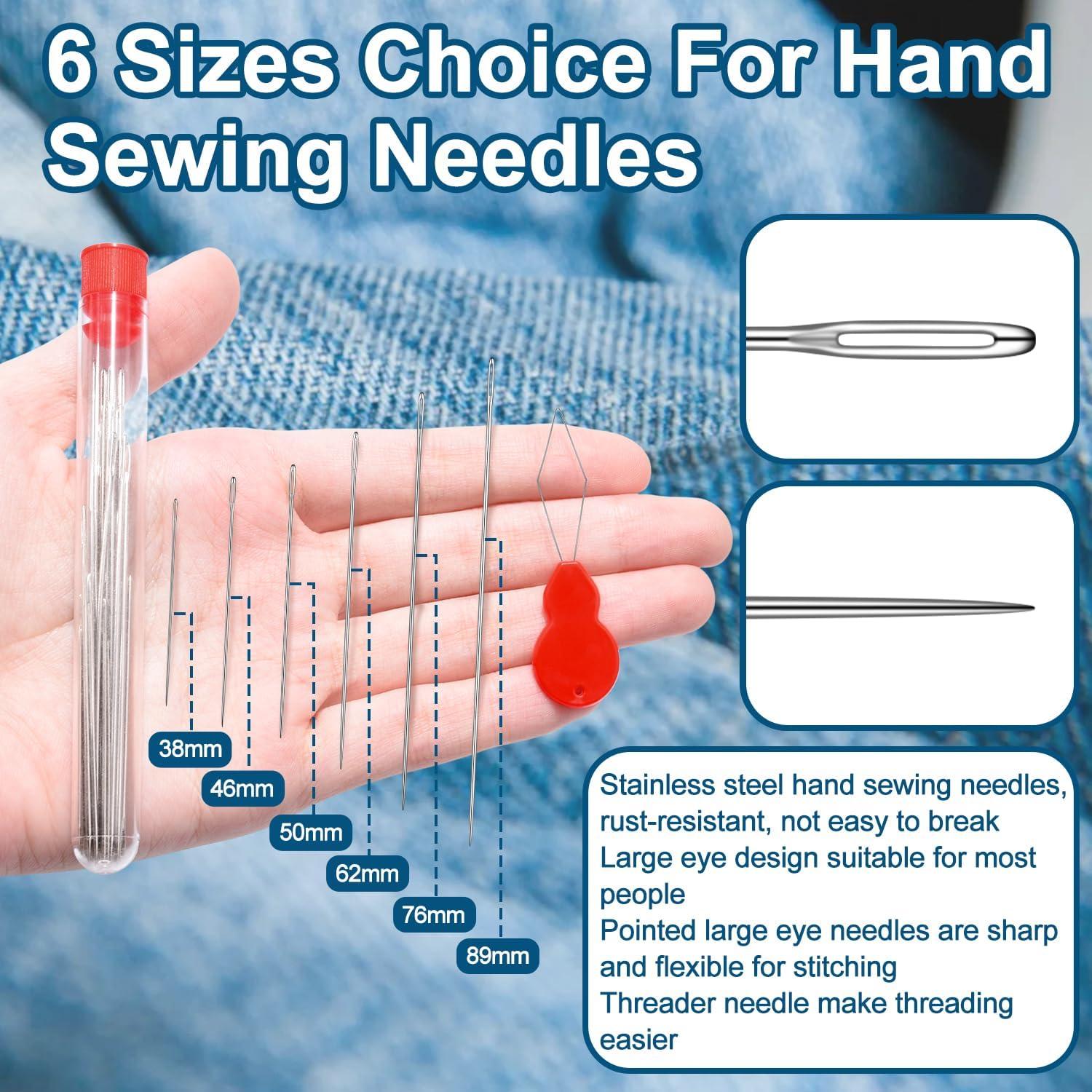 30 Agujas de Coser CooBigo Ojo Grande 6.03 cm Acero Inoxidable