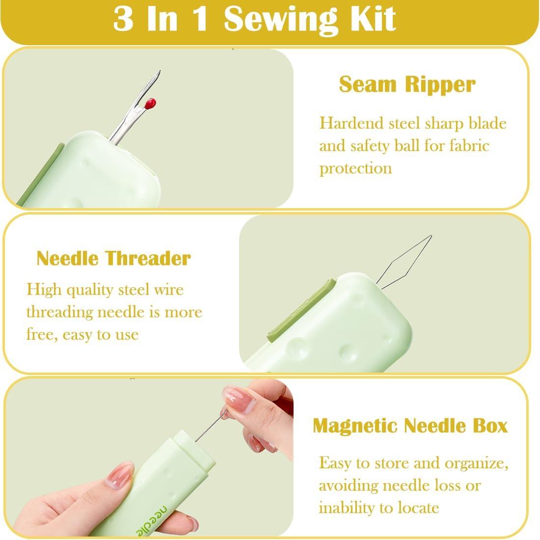 Enhebrador automático 3 en 1 Agamino con descosedor y caja