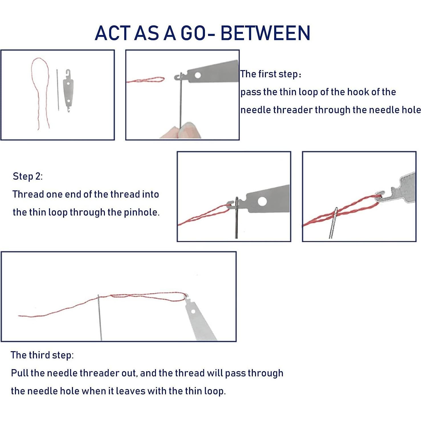 Enhebrador de Agujas LUORNG 100 Piezas Acero Inoxidable