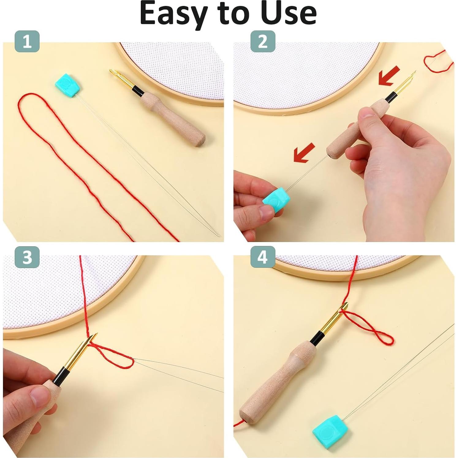 10 Enhebradores de Aguja Larga YQQYG para Bordado 20 cm