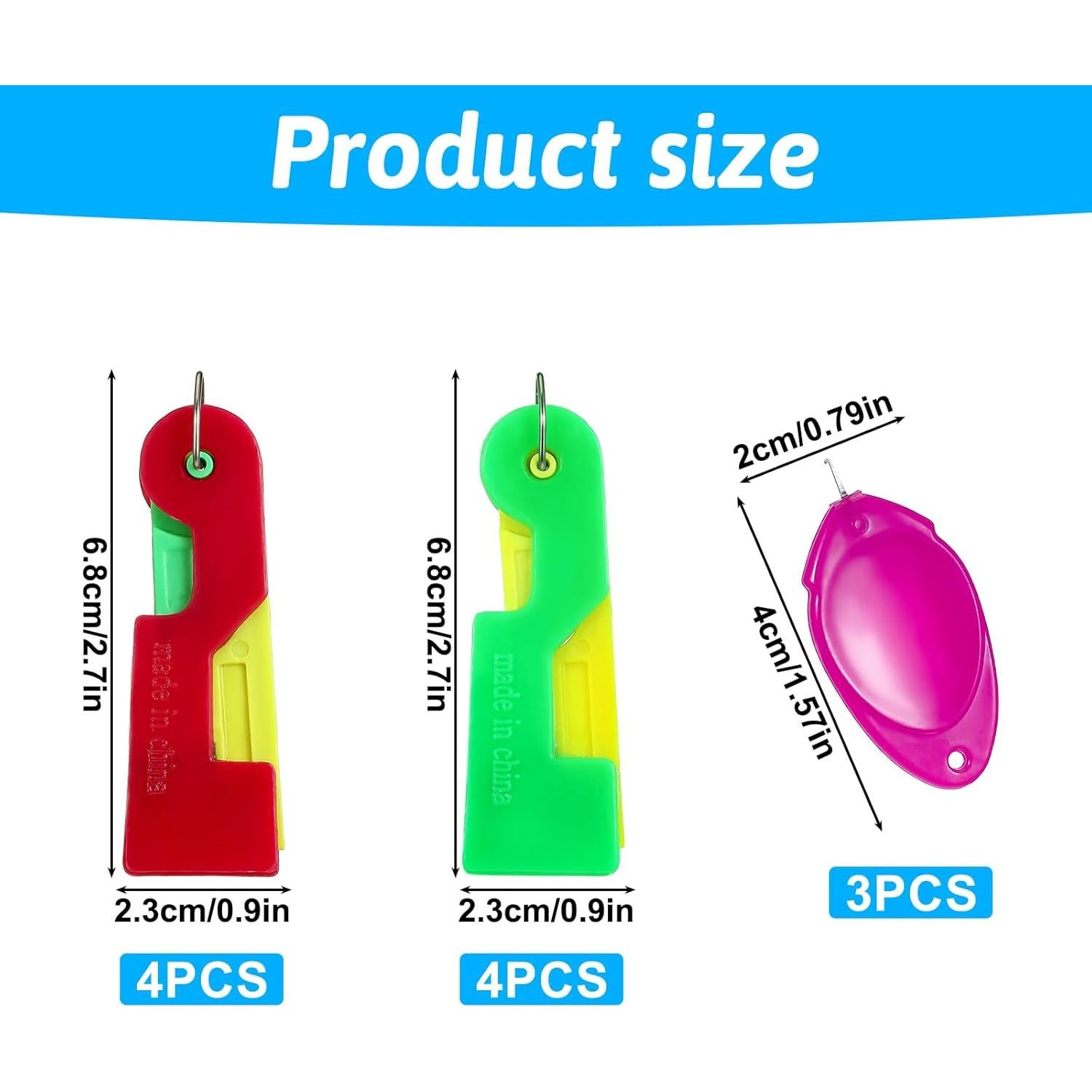 11 Enhebradores Automáticos de Agujas Psyqtsuary - 6.8x2.3cm y 4x2cm