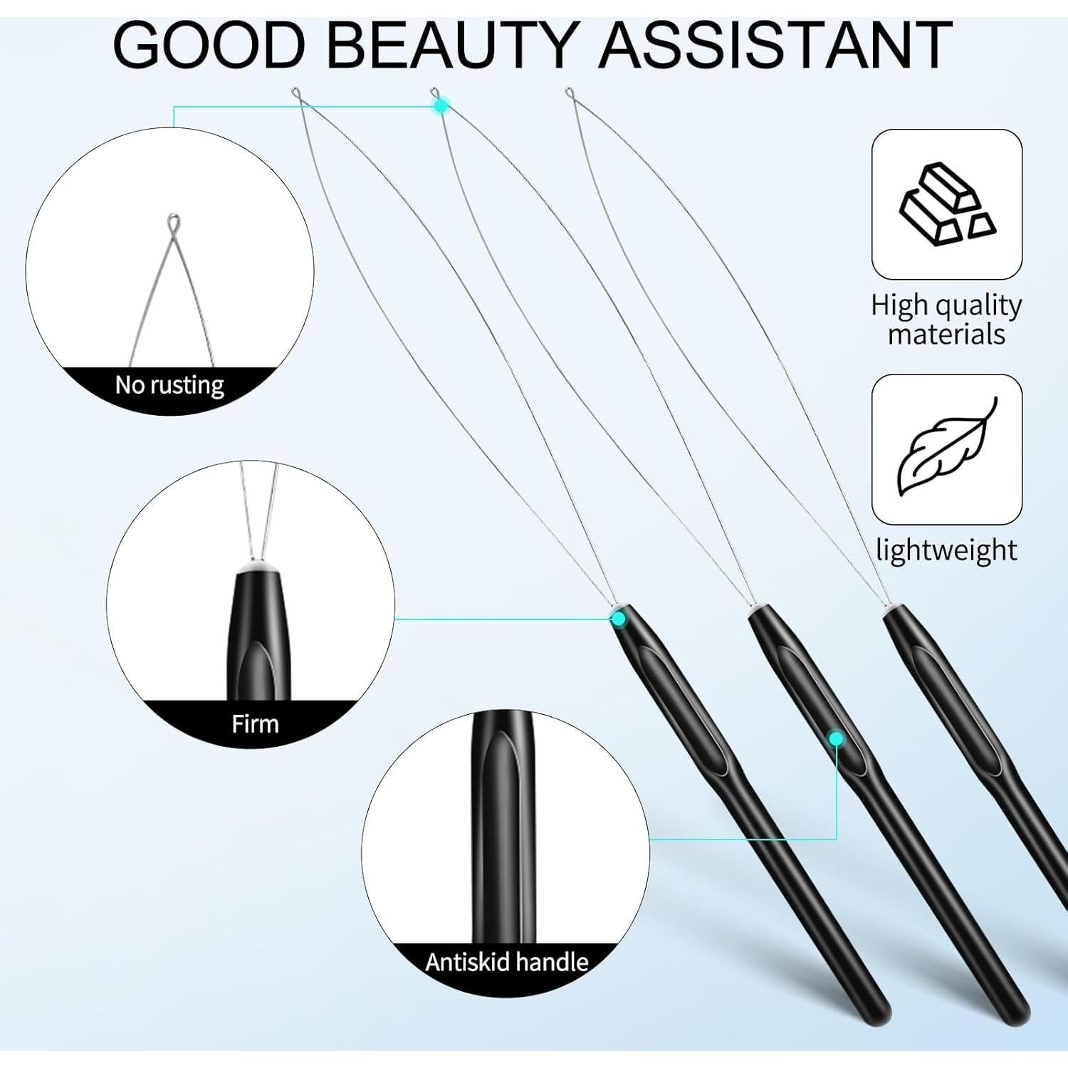 Kit de 10 Enhebradores de Agujas GAQWOK para Extensiones de Cabello