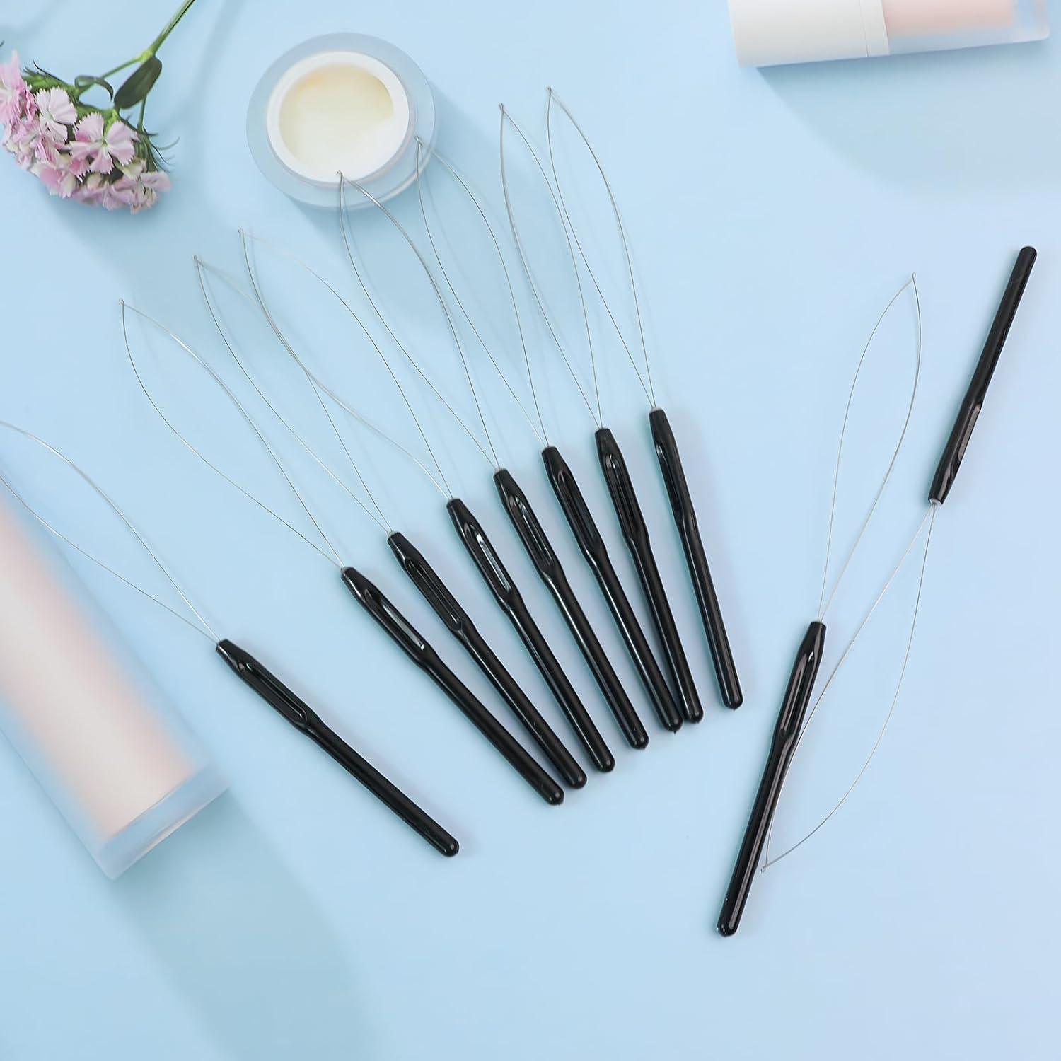 Kit de 10 Enhebradores de Agujas GAQWOK para Extensiones de Cabello