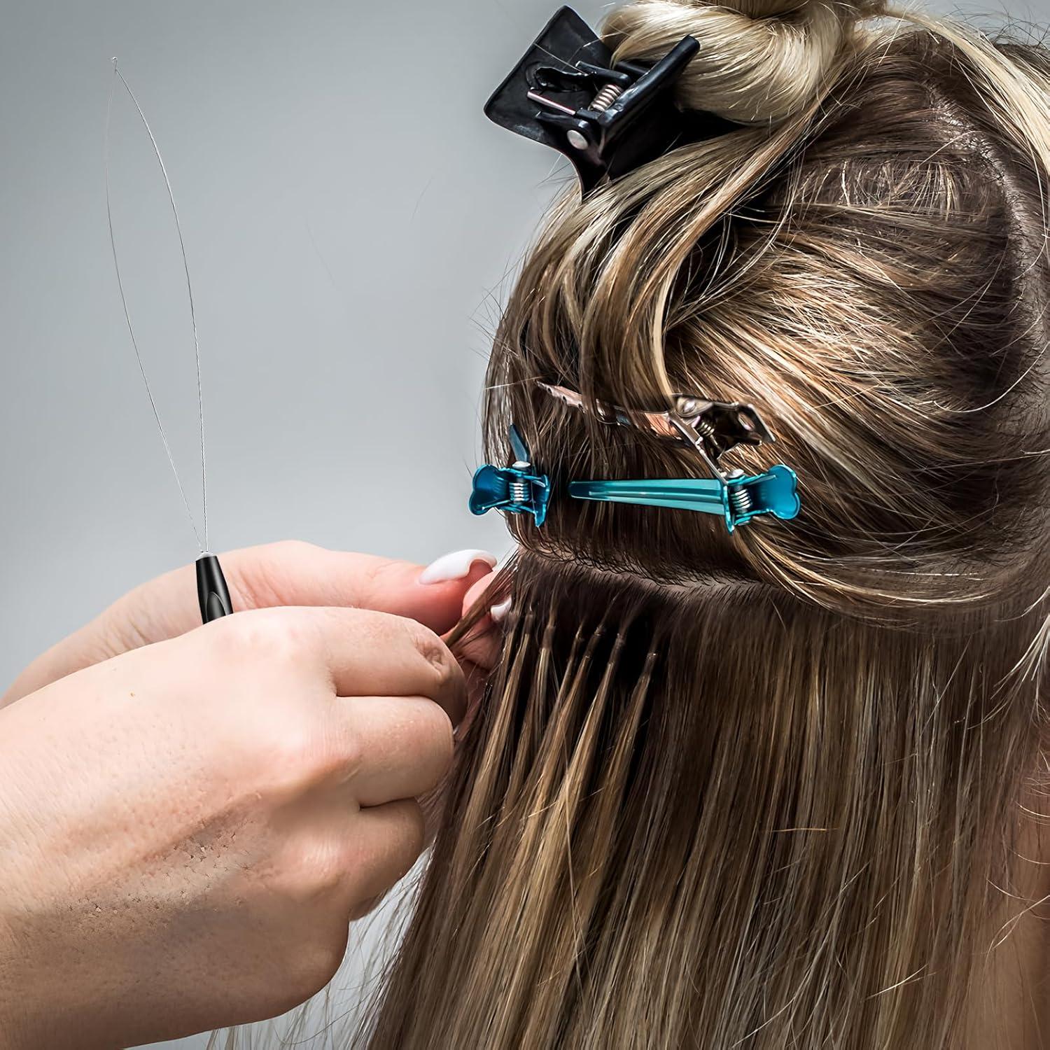 Kit de 10 Enhebradores de Agujas GAQWOK para Extensiones de Cabello