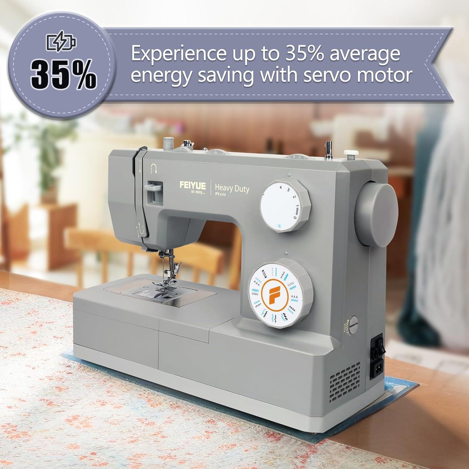 Máquina de Coser FEIYUE FYe350, Motor Servo, 23 Puntadas