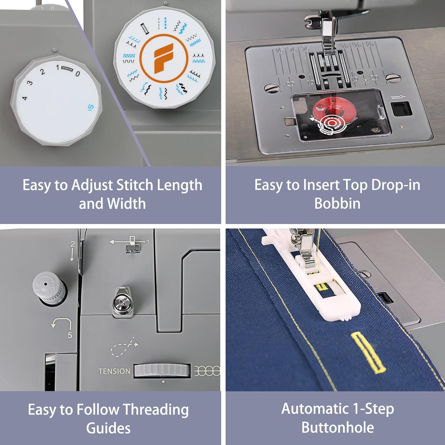 Máquina de Coser FEIYUE FYe350, Motor Servo, 23 Puntadas