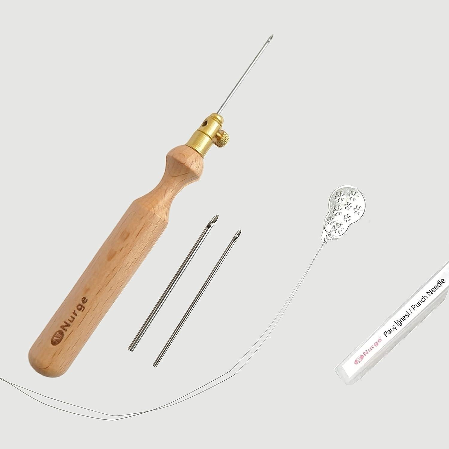 Set de Agujas de Punch Nurge 3 mm - 4 mm - 5 mm con Mango de Madera