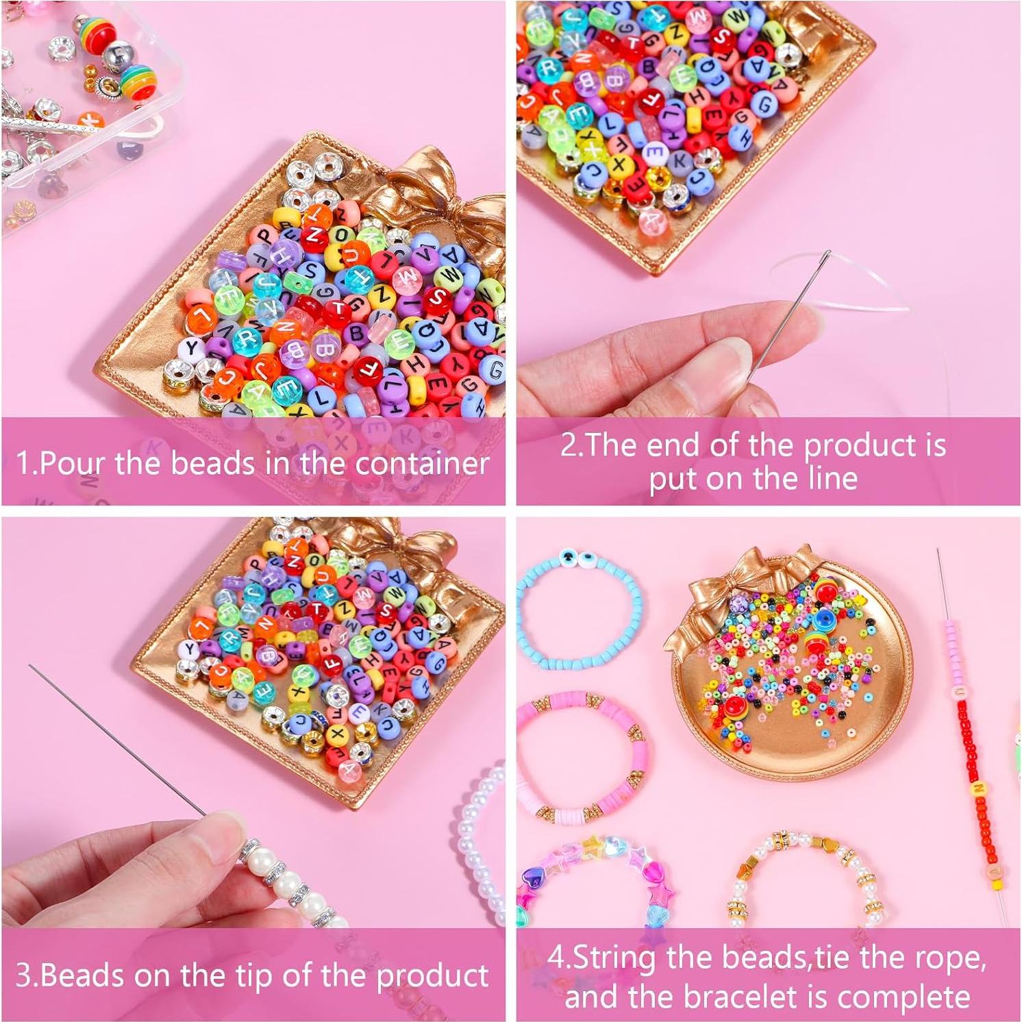 Enhebrador de Perlas Nogeqi 4 Pcs Agujas 0.5-0.8mm DIY Joyería