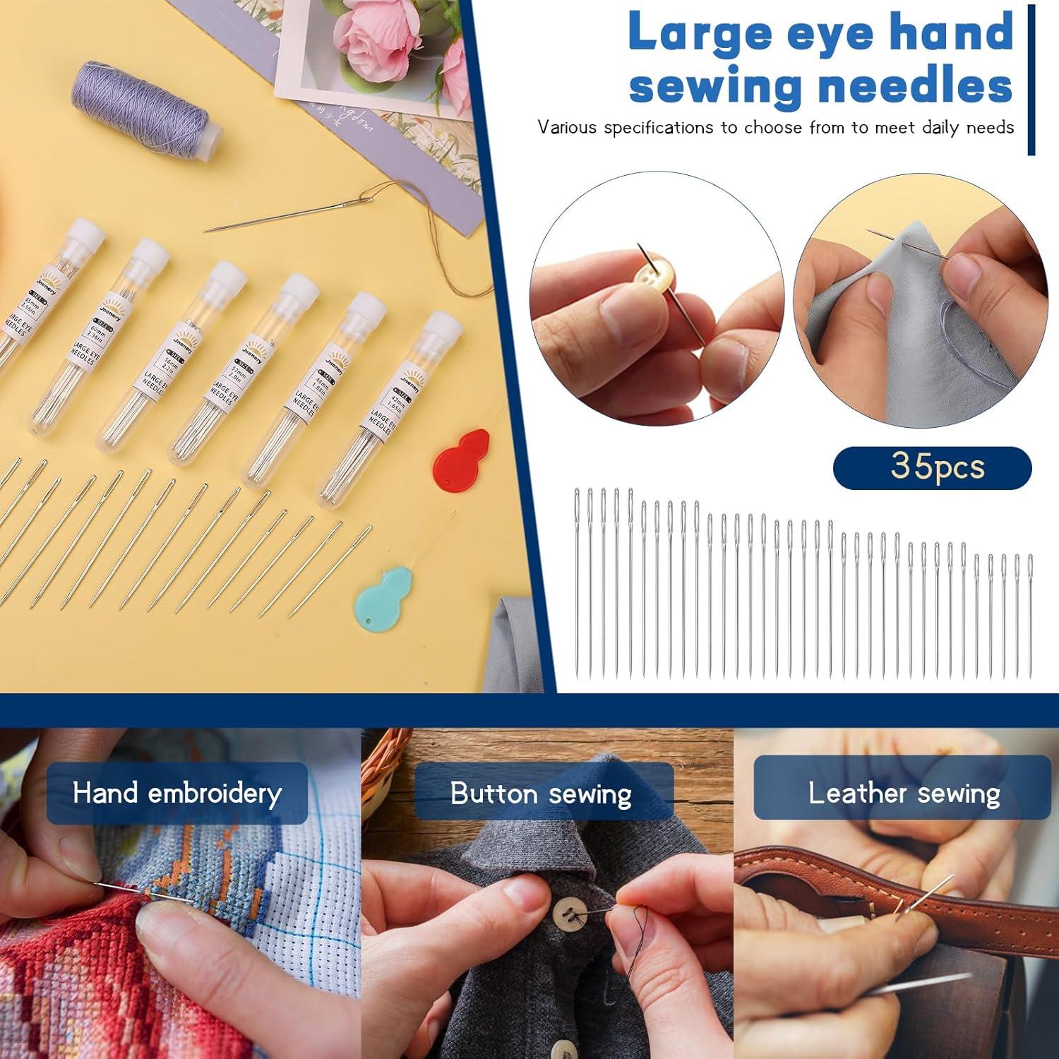 Set de 60 Agujas de Coser JNENERY con Enhebrador - Acero Inoxidable