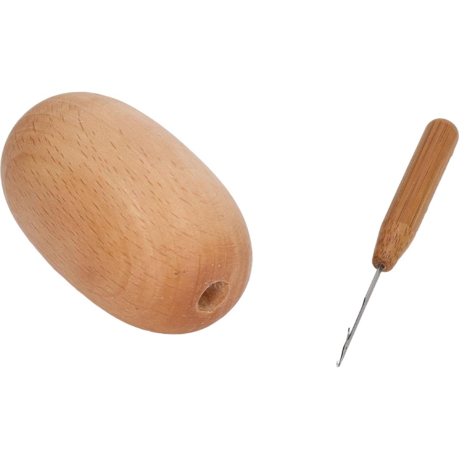 Huevo de Zurcir de Madera Sonew - Herramienta de Costura 8x5x4cm