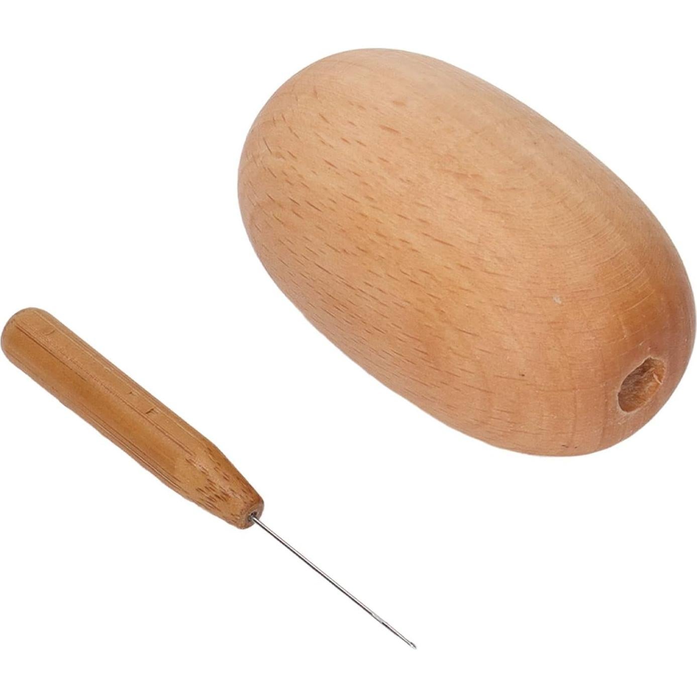 Huevo de Zurcir de Madera Sonew - Herramienta de Costura 8x5x4cm
