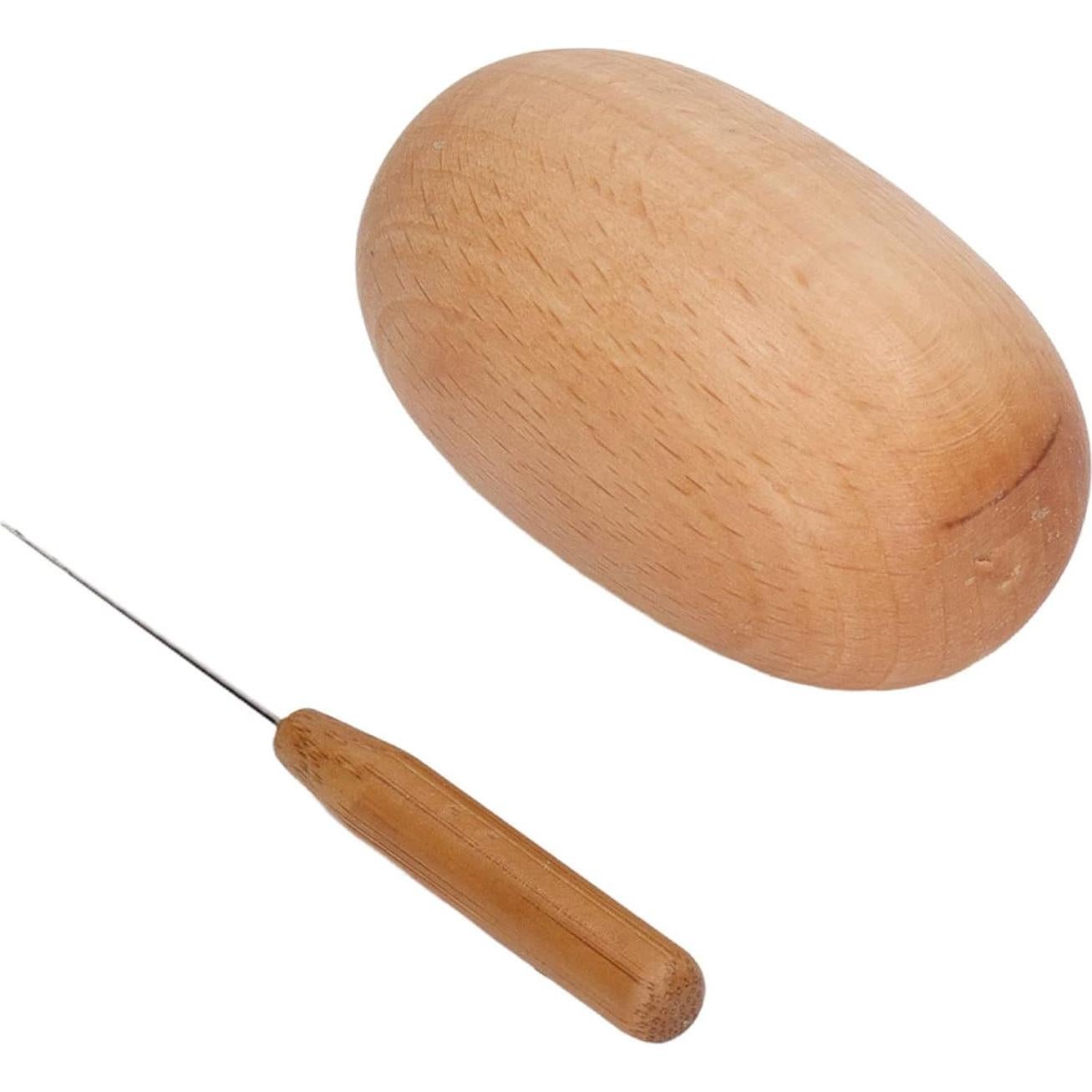 Huevo de Zurcir de Madera Sonew - Herramienta de Costura 8x5x4cm