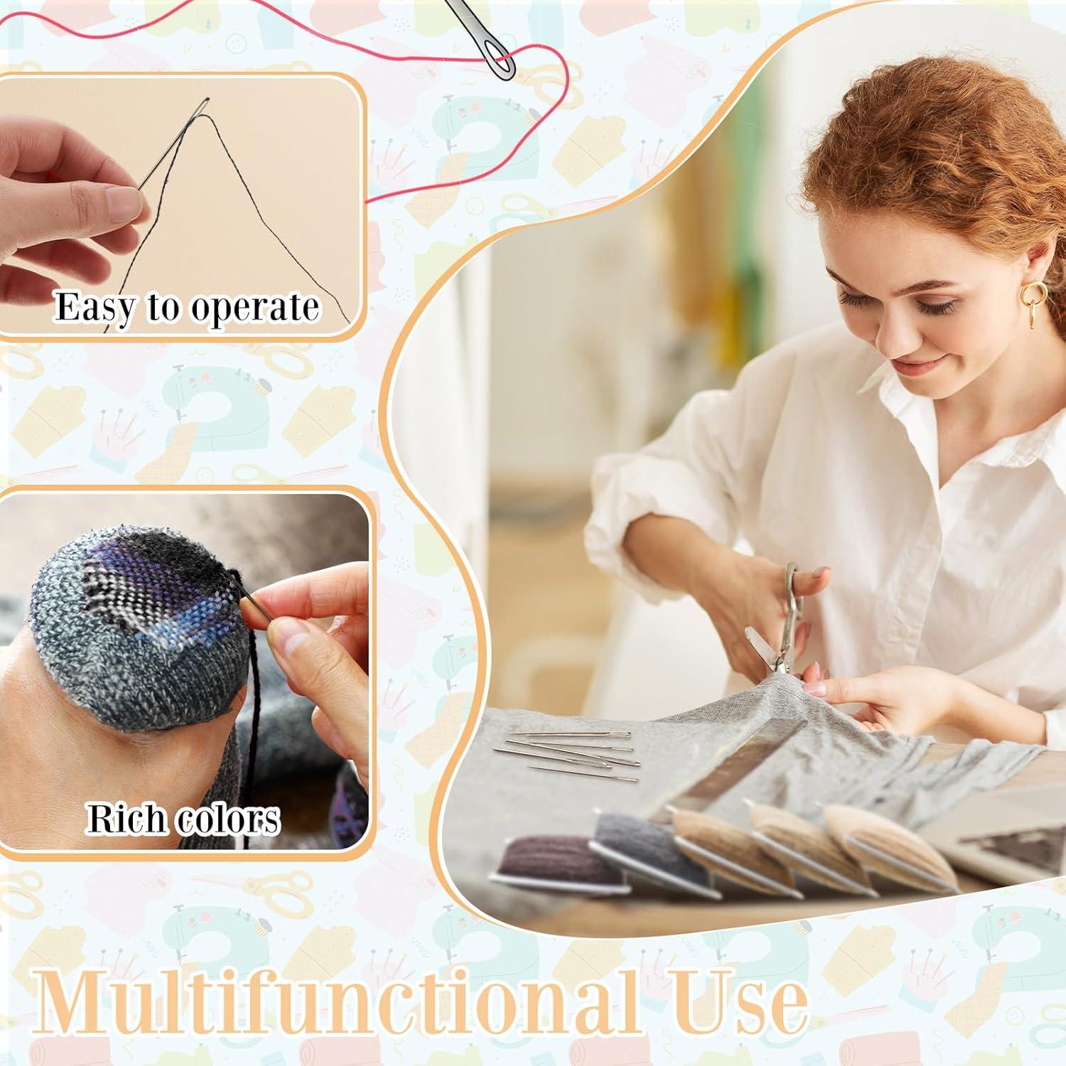 Kit de Hilo de Remiendo Jexine 20 Pcs 1200m 50% Lana 50% Acrílico