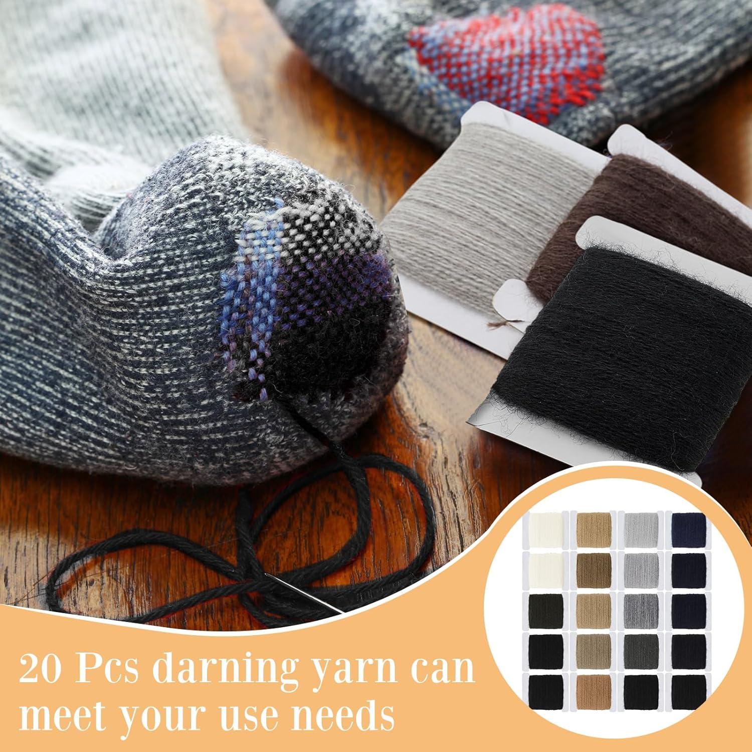 Kit de Hilo de Remiendo Jexine 20 Pcs 1200m 50% Lana 50% Acrílico
