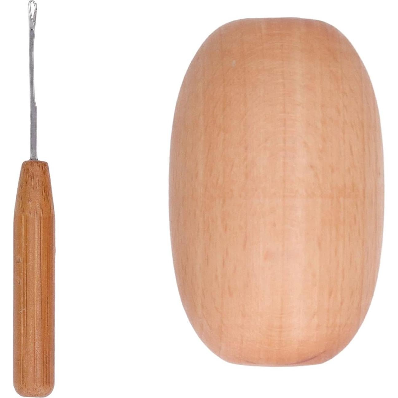 Huevo de Remendar de Madera Haya ZJchao 6x3.7cm para Costura