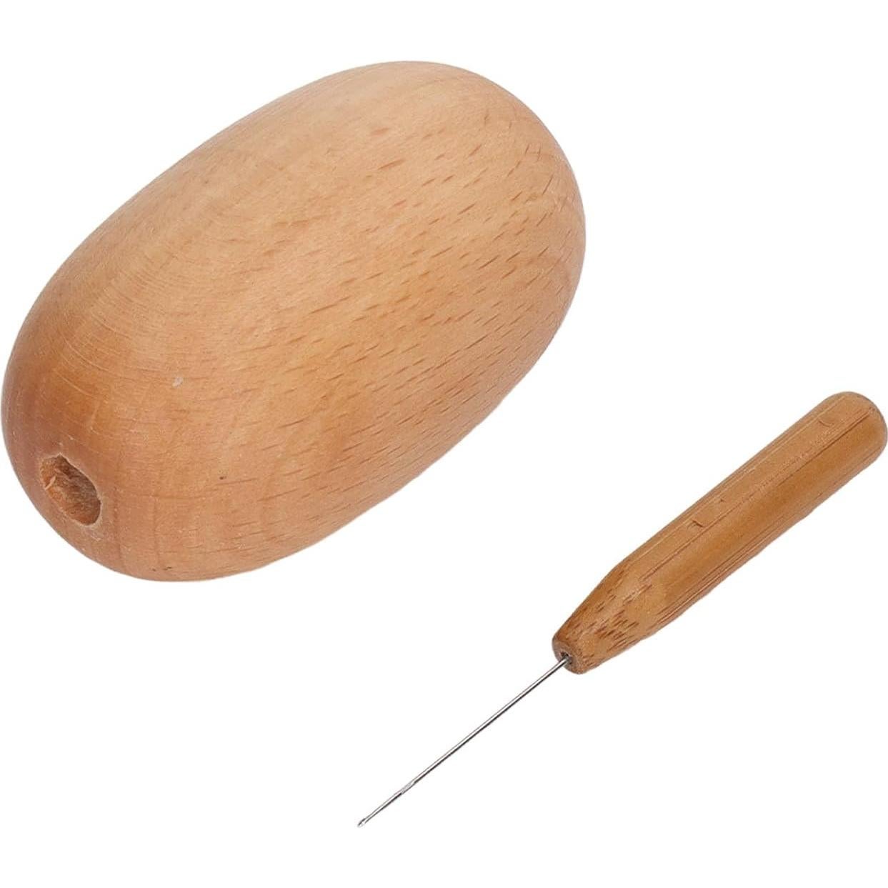 Huevo de Remendar de Madera Haya ZJchao 6x3.7cm para Costura