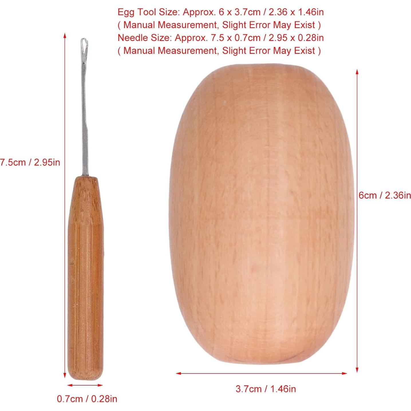 Huevo de Remendar de Madera Haya ZJchao 6x3.7cm para Costura