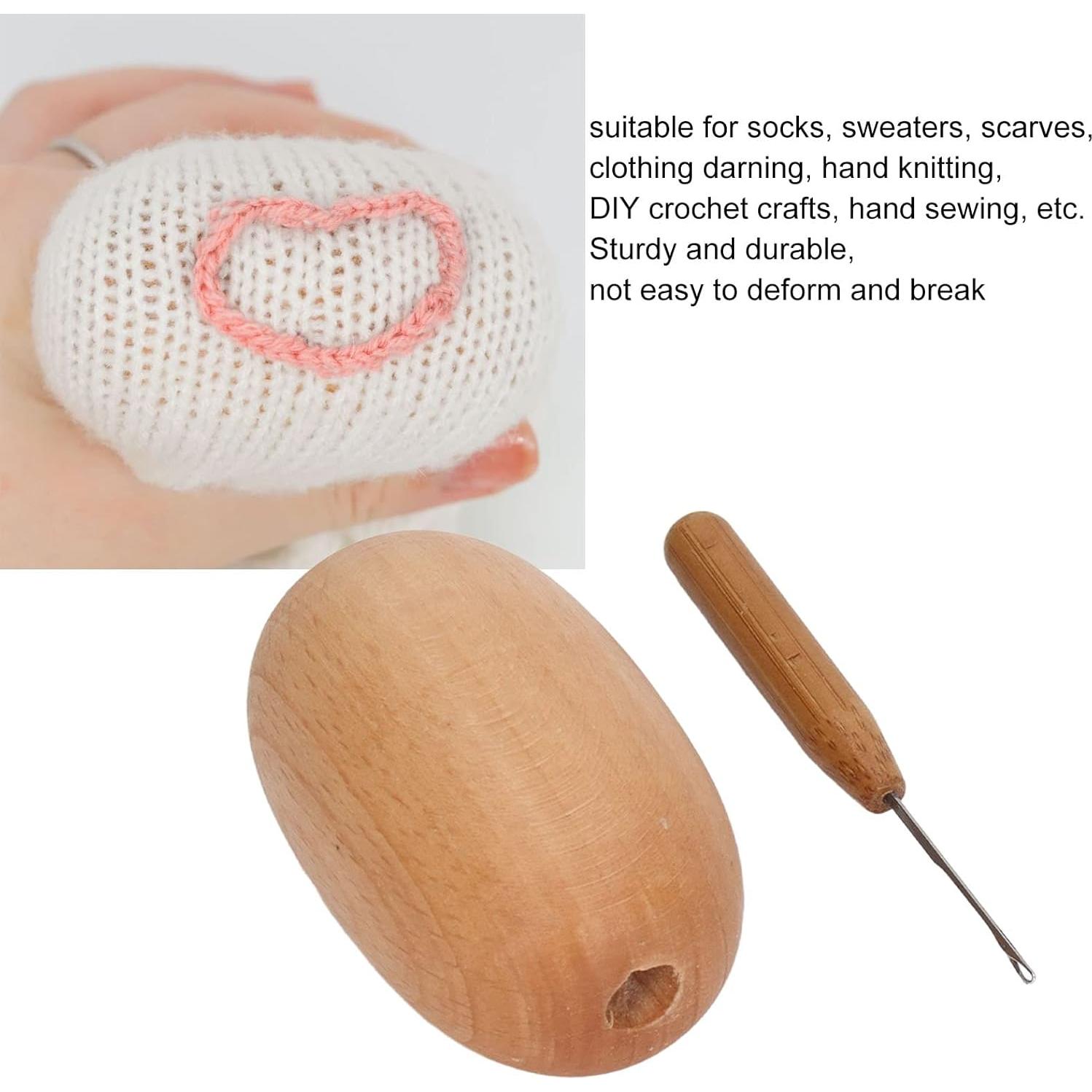 Huevo de Remendar de Madera de Haya con Aguja - Bricolaje