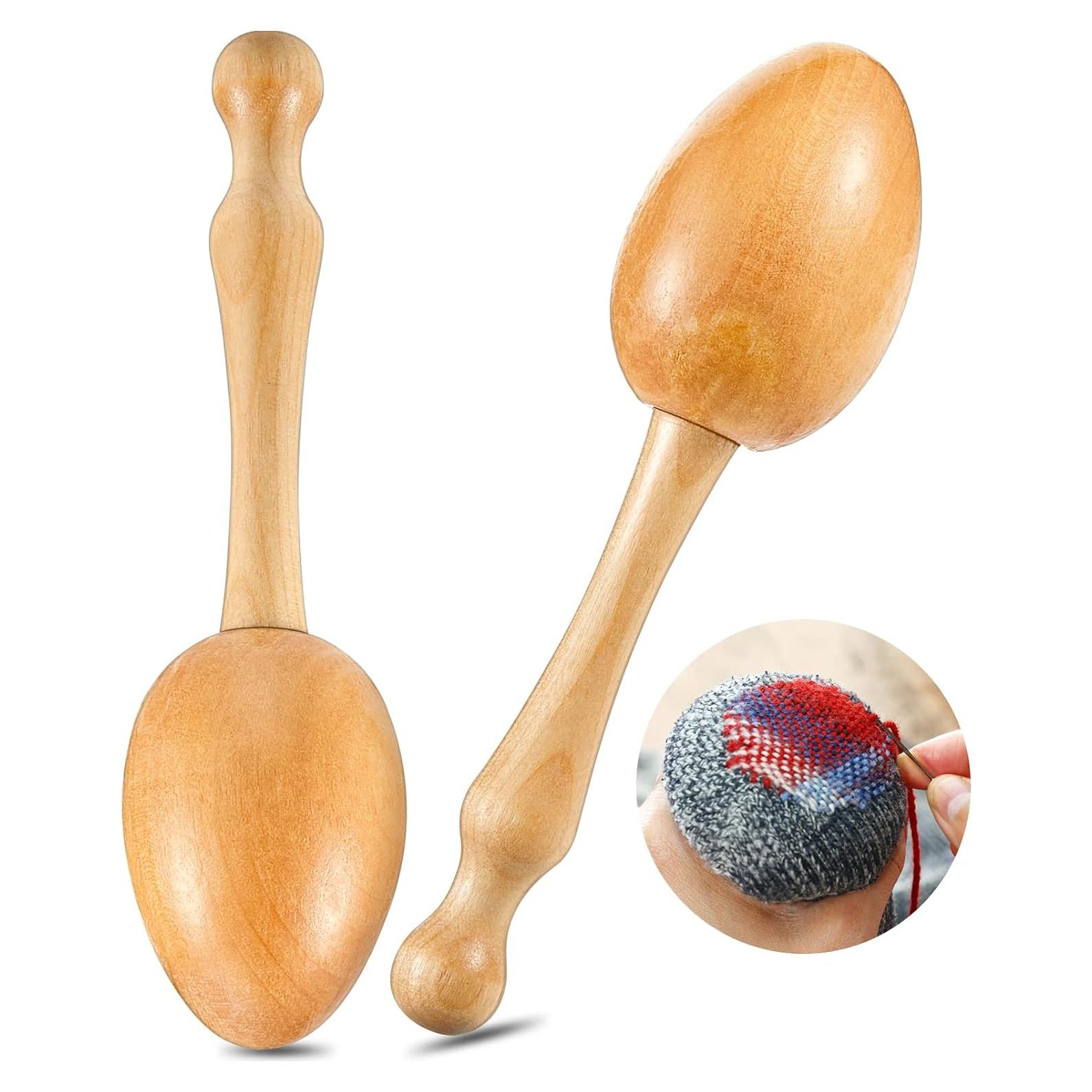 2 Huevos de Remendar de Madera Yalikop para Costura 18x4 cm